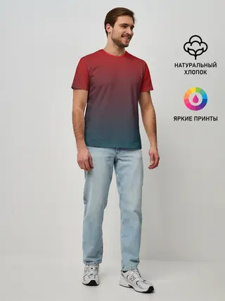 Мужская базовая футболка / Алый
