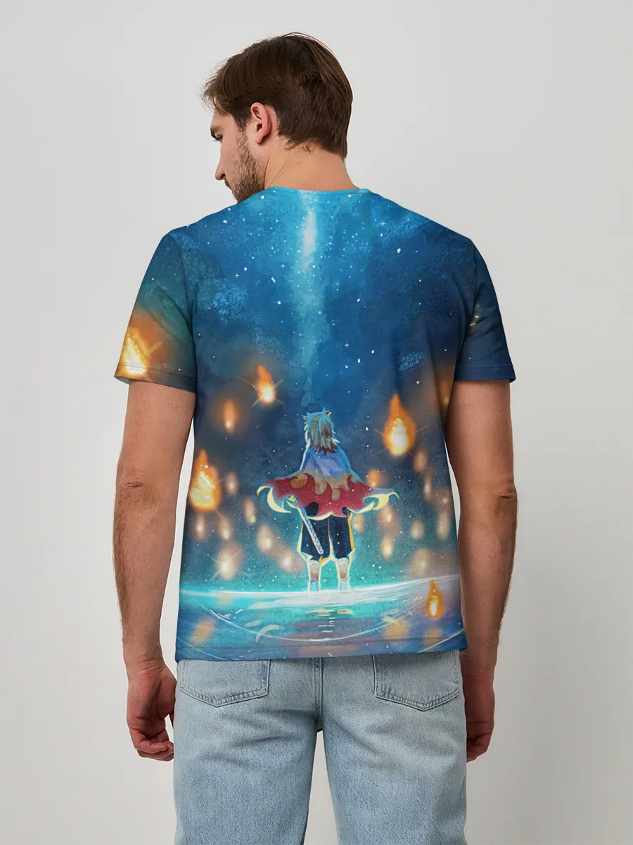 Мужская базовая футболка / Ренгоку Кёджуро Клинок демонов