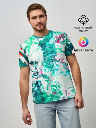 Мужская базовая футболка / Берюза Морской