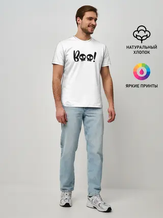 Мужская базовая футболка / boo-череп