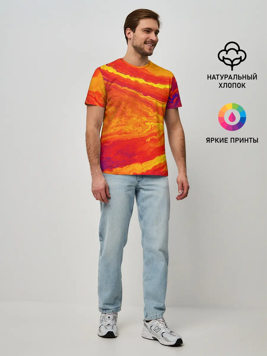 Мужская базовая футболка / ПЯТНО ЮПИТЕРА | ОРАНЖЕВЫЙ ГРАНЖ