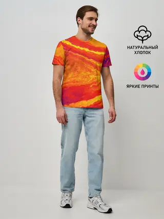 Мужская базовая футболка / ПЯТНО ЮПИТЕРА | ОРАНЖЕВЫЙ ГРАНЖ