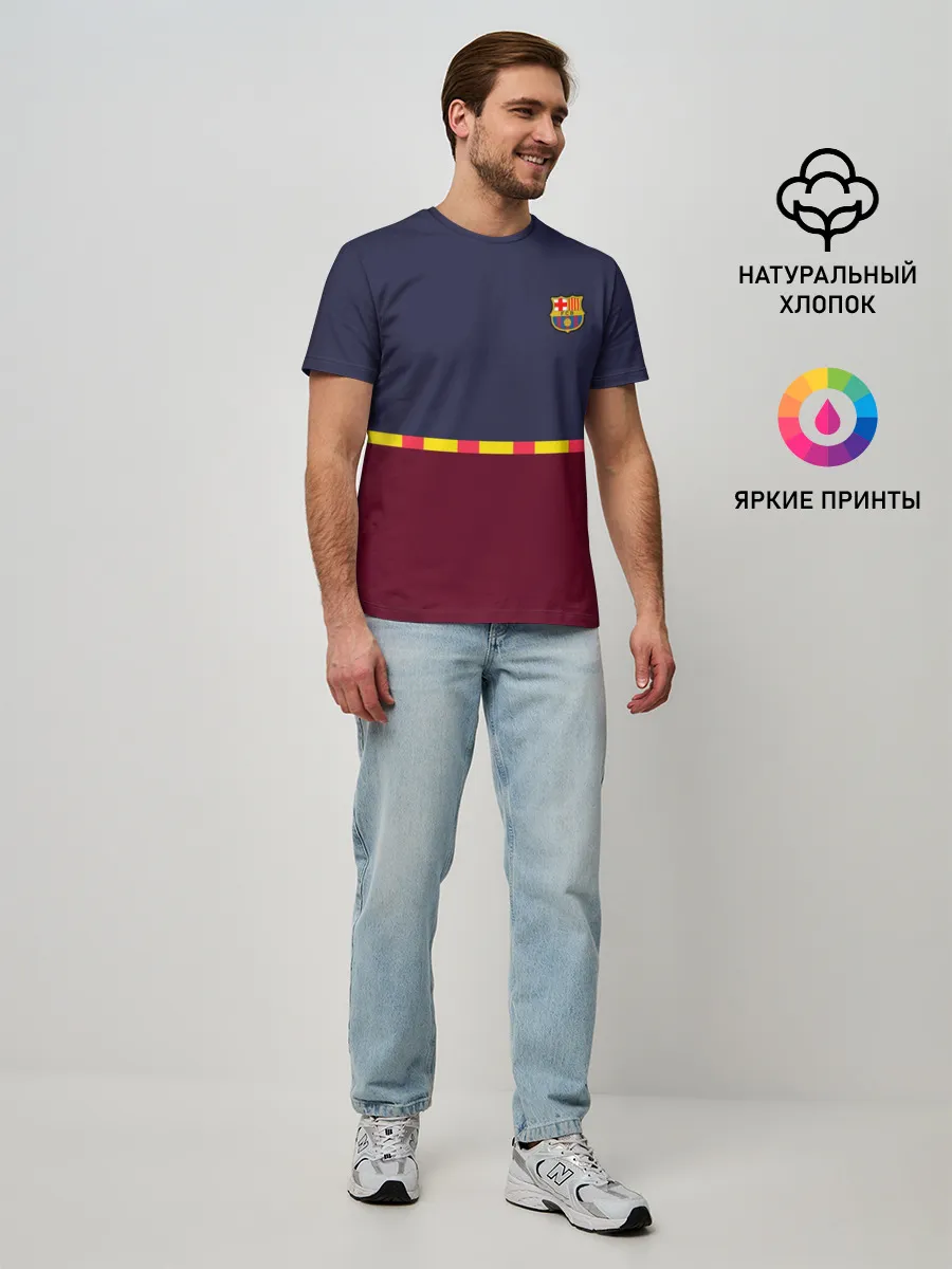 Мужская базовая футболка / FC Barcelona | Flag and team Logo