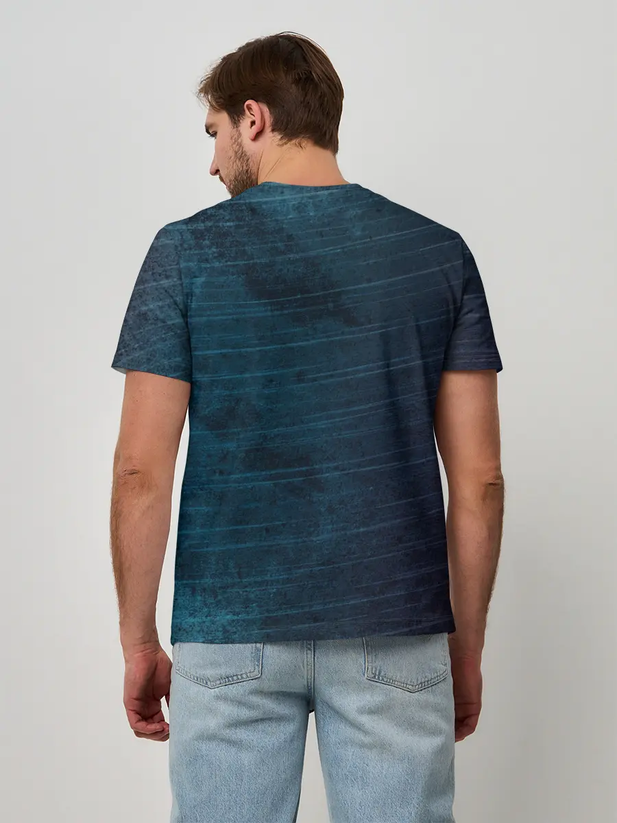 Мужская базовая футболка / Texture. Blue Ripples