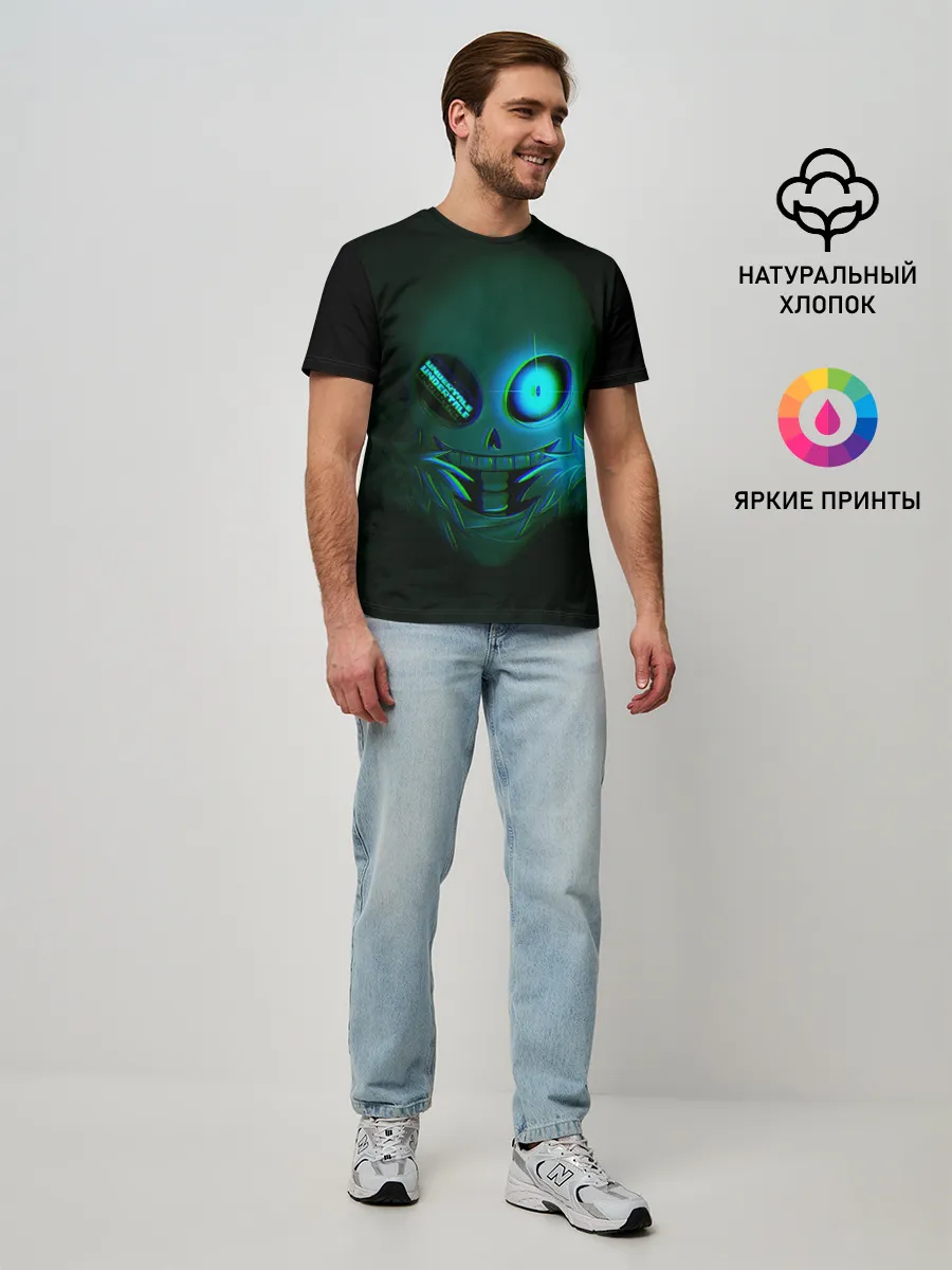 Мужская базовая футболка / Undertale Sans | Glitch