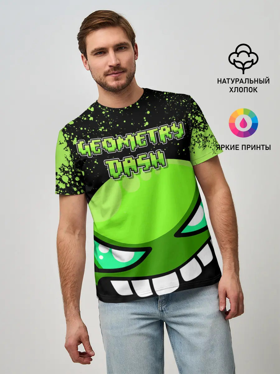 Мужская базовая футболка / Geometry Dash