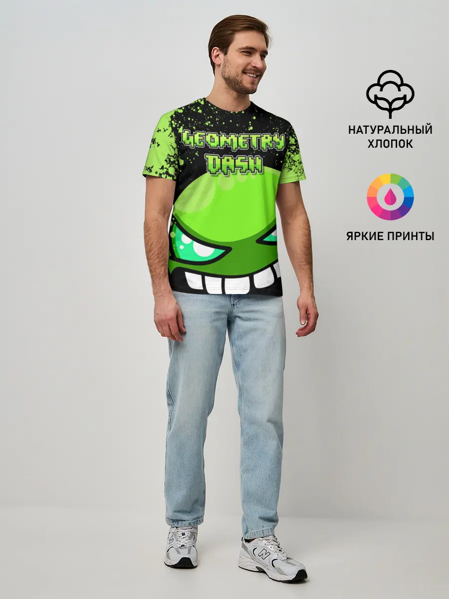 Мужская базовая футболка / Geometry Dash