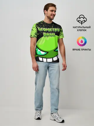 Мужская базовая футболка / Geometry Dash