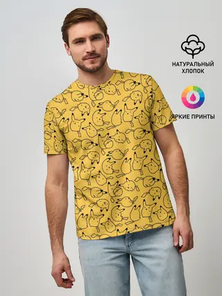 Мужская базовая футболка / Покемон Пикачу