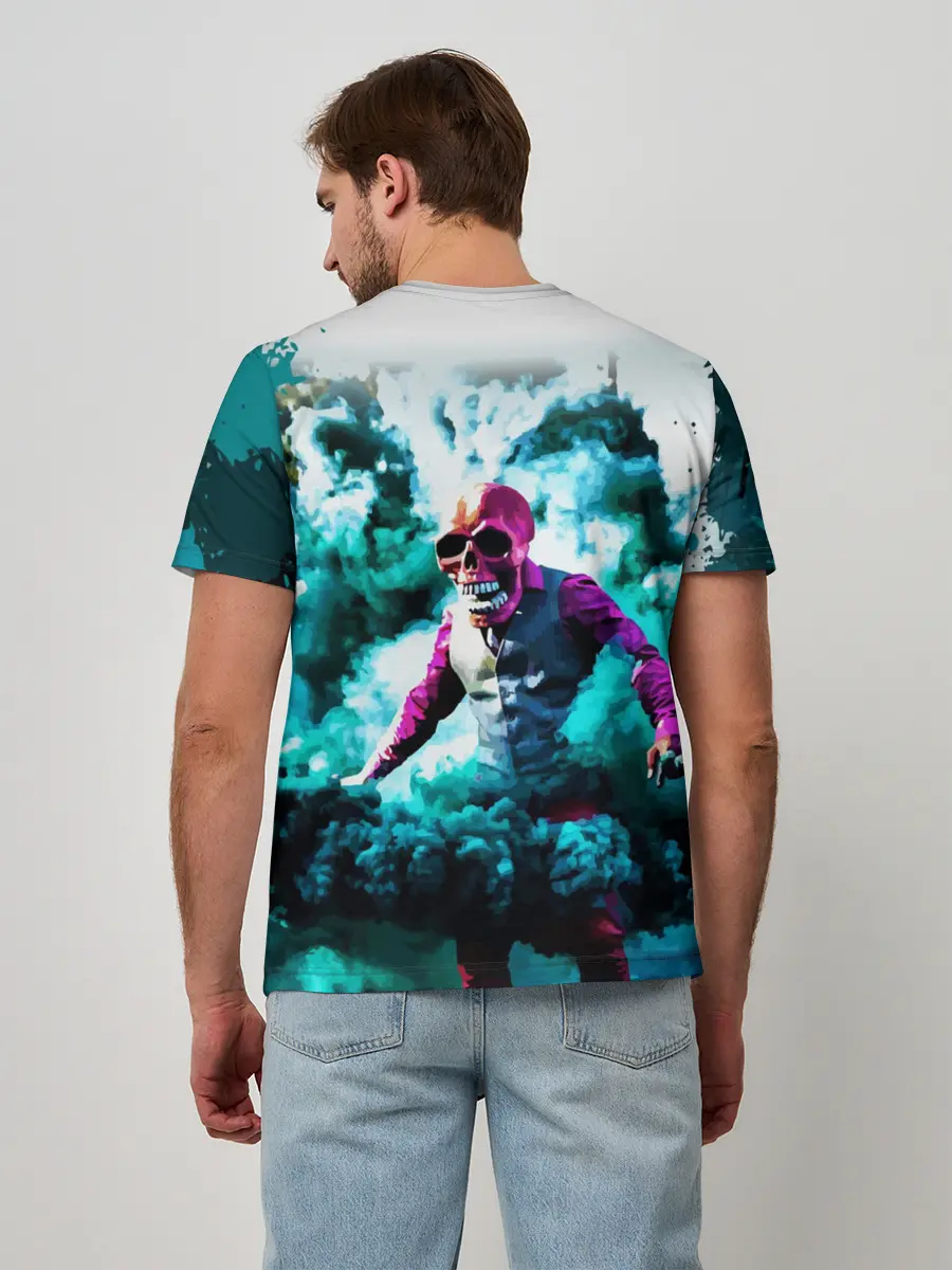 Мужская базовая футболка / Череп в дыму