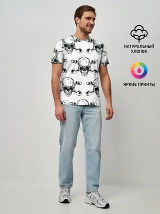 Мужская базовая футболка / Череп и кости