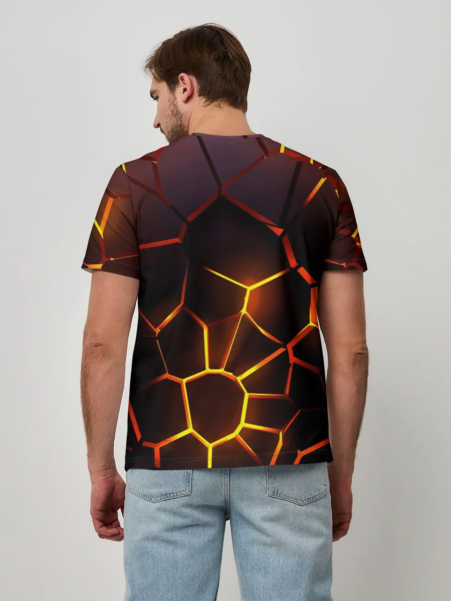 Мужская базовая футболка / Митсубиси подсветка 3D плит