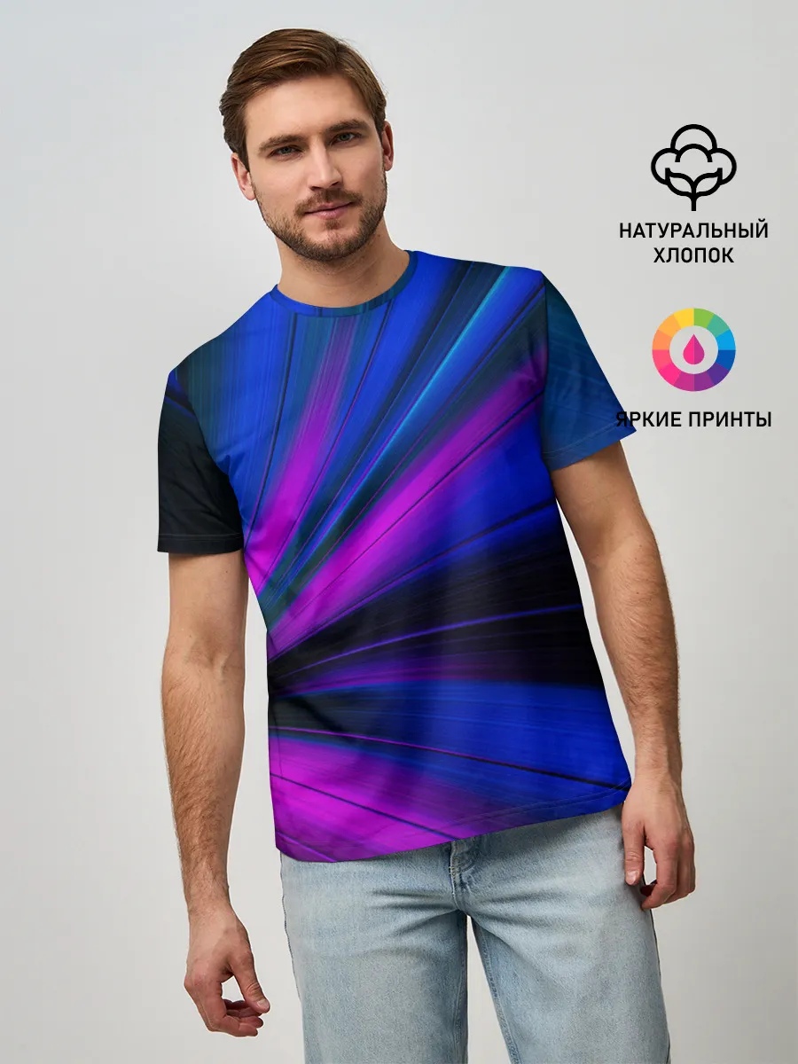 Мужская базовая футболка / НЕОНОВЫЕ ВОЛНЫ | NEON STRIPES