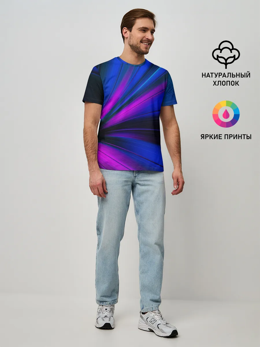 Мужская базовая футболка / НЕОНОВЫЕ ВОЛНЫ | NEON STRIPES