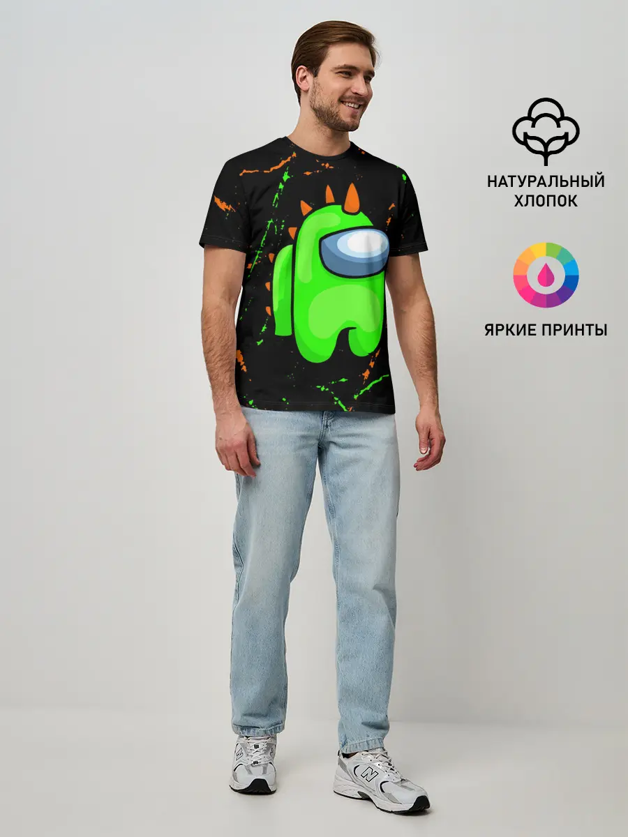 Мужская базовая футболка / AMONG US - FORTNITE REX