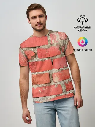 Мужская базовая футболка / Кирпичная стена