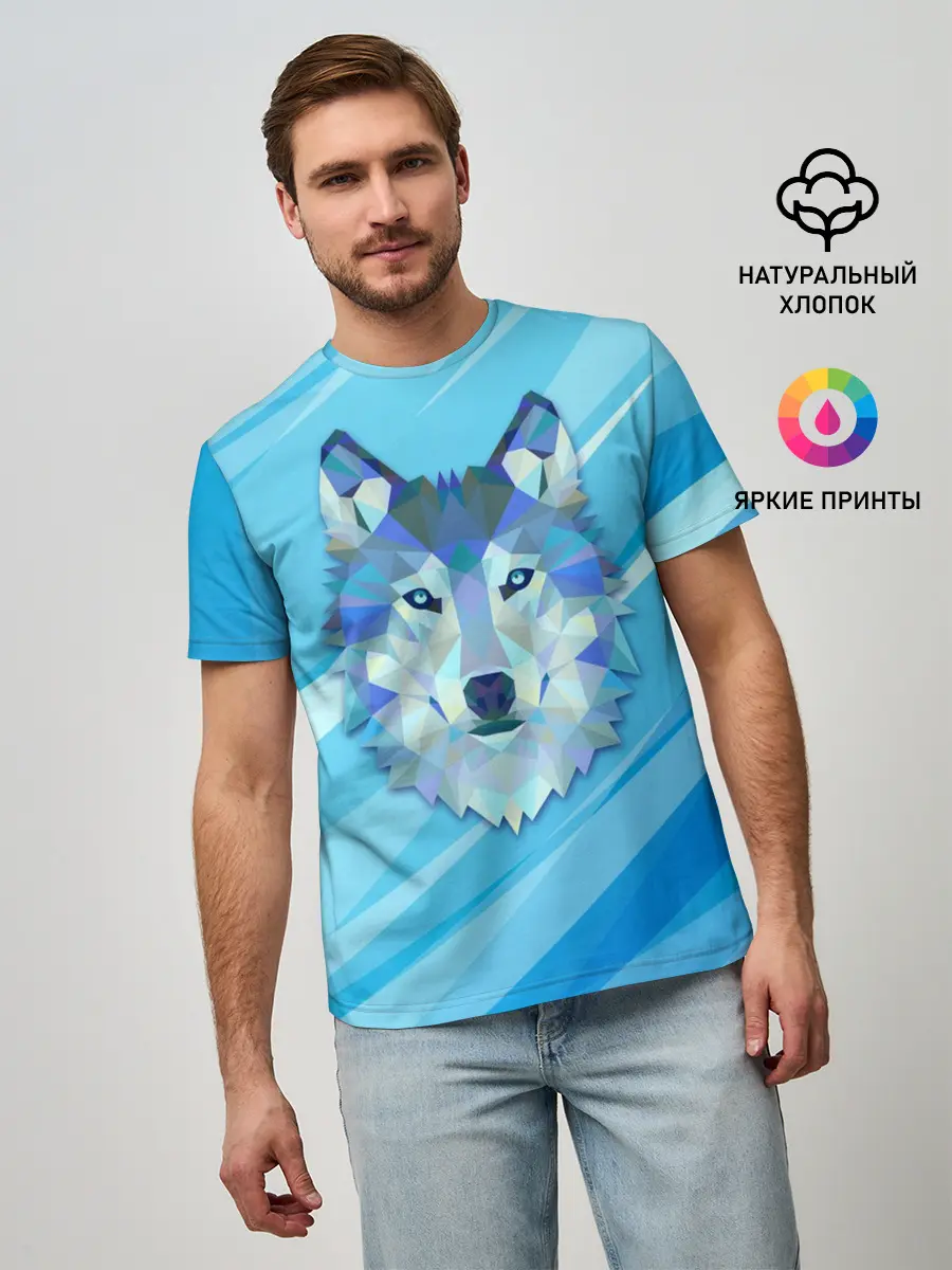 Мужская базовая футболка / Холодный волк