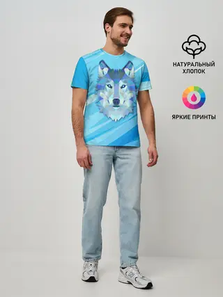 Мужская базовая футболка / Холодный волк
