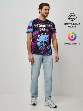Мужская базовая футболка / Geometry Dash