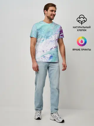 Мужская базовая футболка / Цветная морская пена