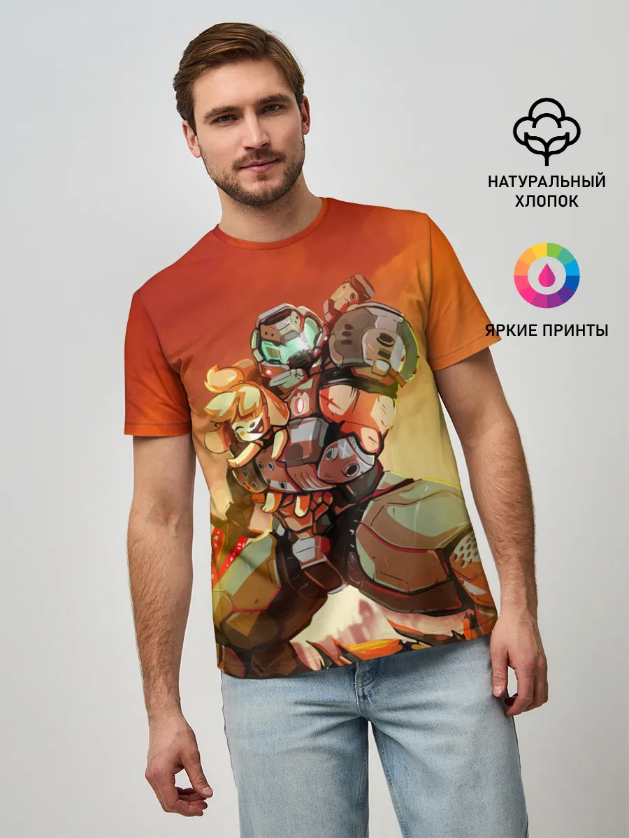 Мужская базовая футболка / ANIMAL CROSSING x DOOM ETERNAL