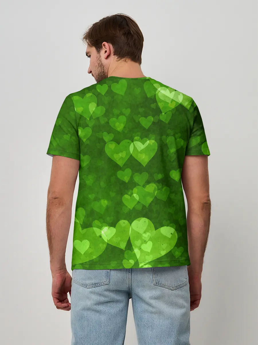 Мужская базовая футболка / Geometry Dash | Green Love