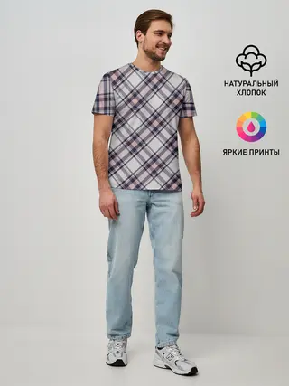 Мужская базовая футболка / Текстура в клетку