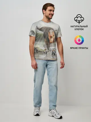 Мужская базовая футболка / Т-Рекс | Динозавр | Dino