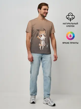 Мужская базовая футболка / девочка сова с топром