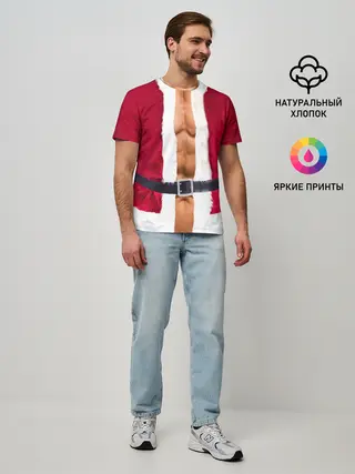 Мужская базовая футболка / Костюм Деда Мороза