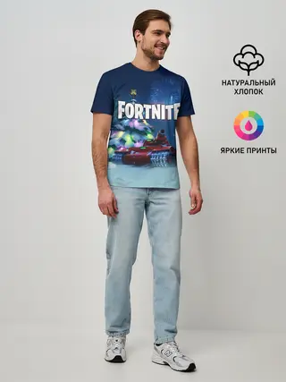Мужская базовая футболка / Fortnite Новый год