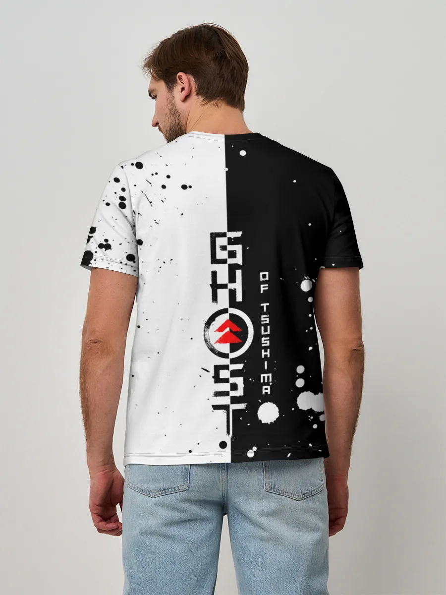 Мужская базовая футболка / Самурай | ЧБ | Лого