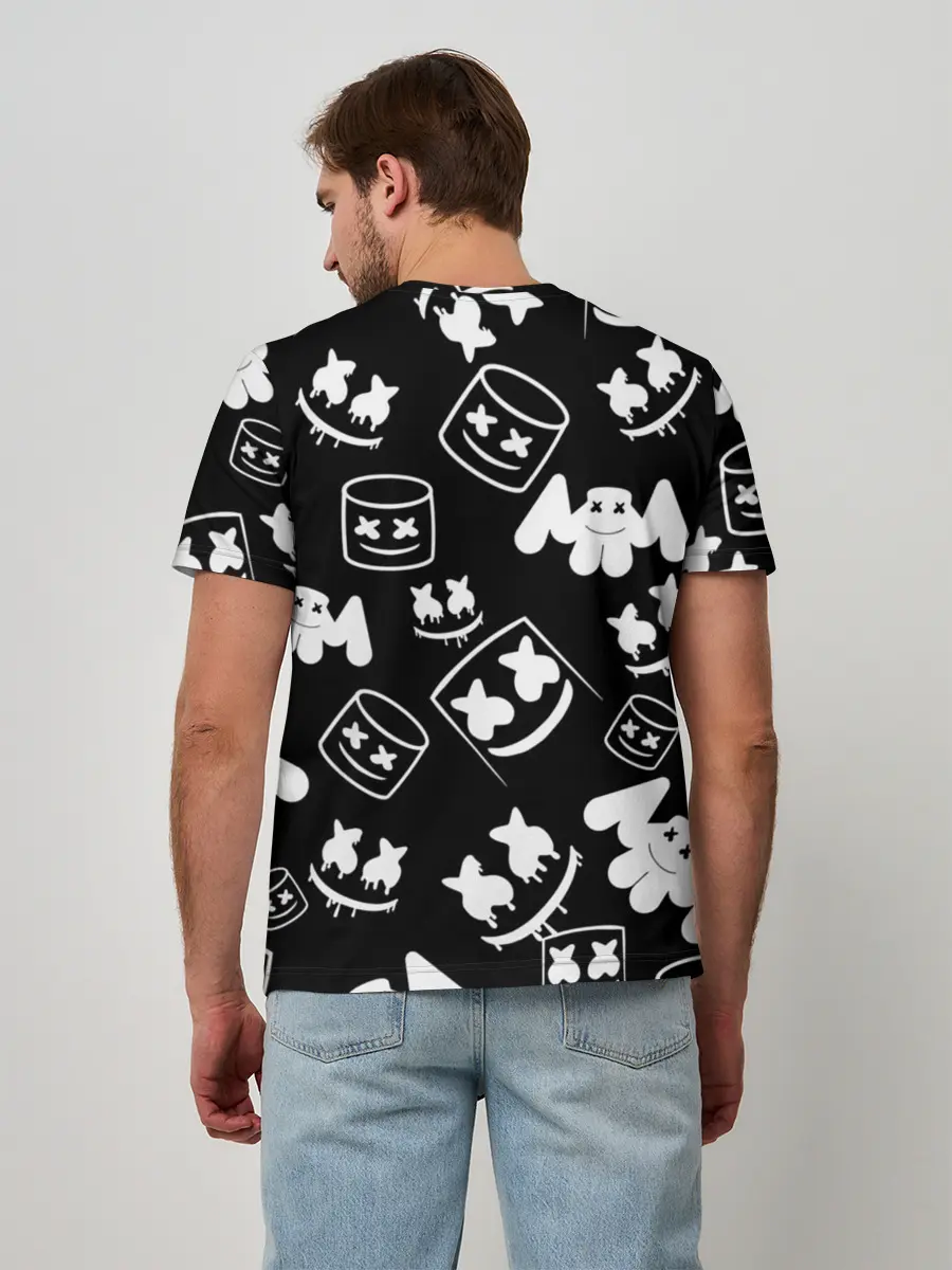 Мужская базовая футболка / Marshmello ЧБ