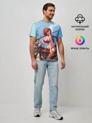 Мужская базовая футболка / Манга Хвост Феи