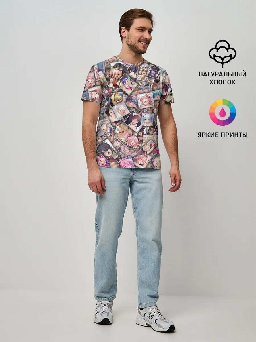 Мужская базовая футболка / Ахегао цвет