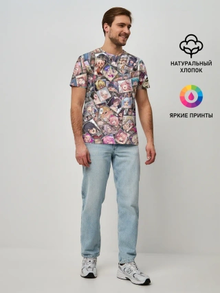 Мужская базовая футболка / Ахегао цвет