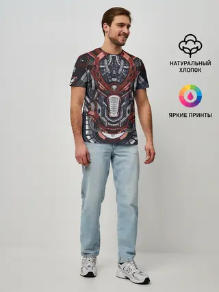 Мужская базовая футболка / Механический робот