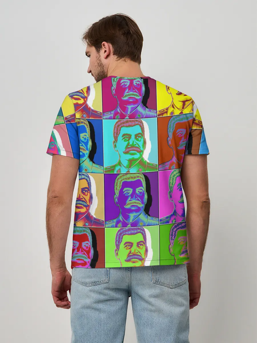 Мужская базовая футболка / Stalin pop-art