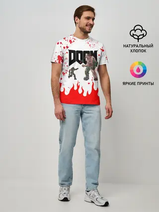 Мужская базовая футболка / Doomguy vs Cyberdemon