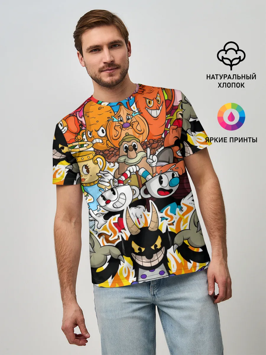 Мужская базовая футболка / CUPHEAD