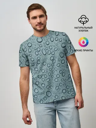 Мужская базовая футболка / Капли.