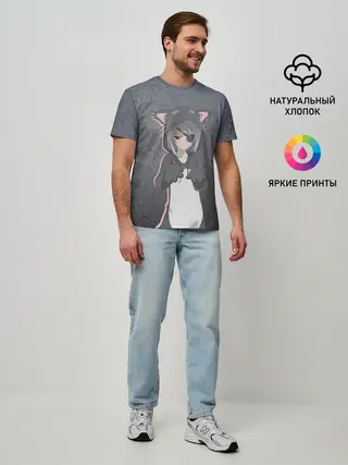 Мужская базовая футболка / Catgirl sadness