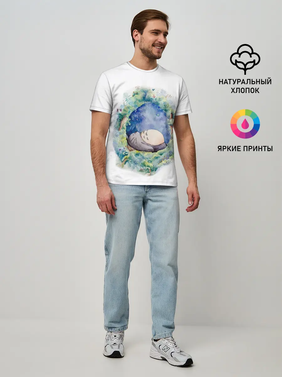Мужская базовая футболка / Тоторо спит