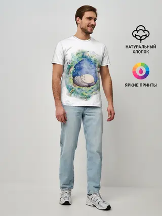 Мужская базовая футболка / Тоторо спит