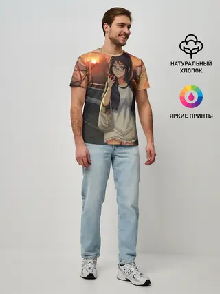 Мужская базовая футболка / Девочка с продуктами