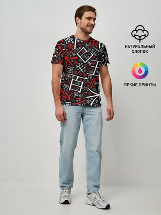 Мужская базовая футболка / КИТАЙСКИЕ ИЕРОГЛИФЫ