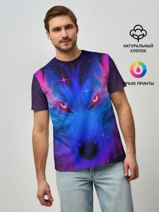 Мужская базовая футболка / КОСМИЧЕСКИЙ ВОЛК