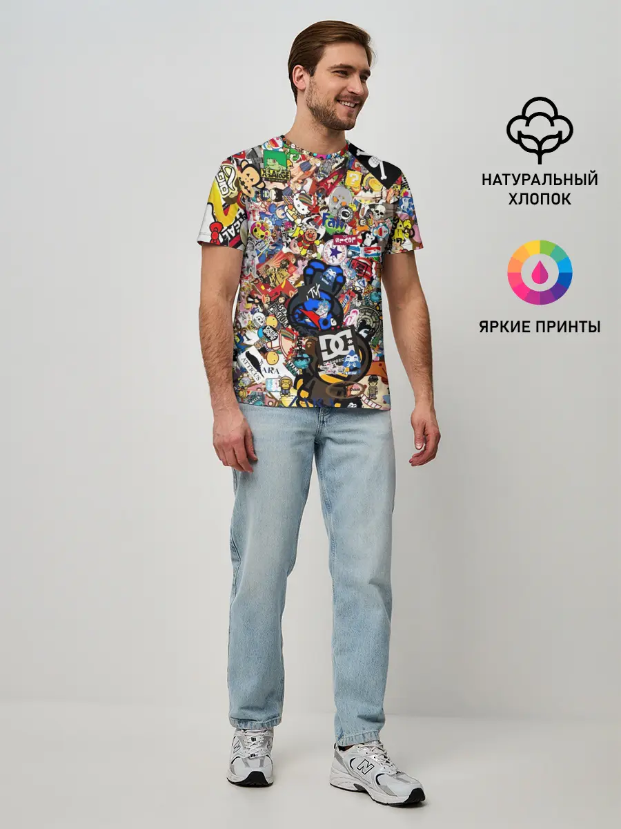 Мужская базовая футболка / Стикеры