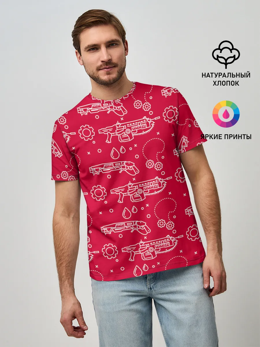 Мужская базовая футболка / Gears pattern