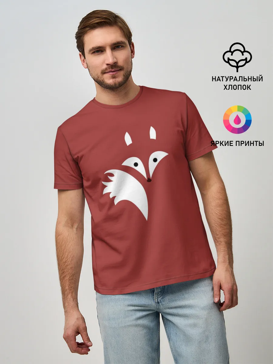 Мужская базовая футболка / Абстрактная лиса